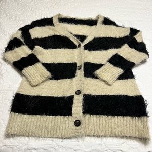 Fuzzy cardigan sweater